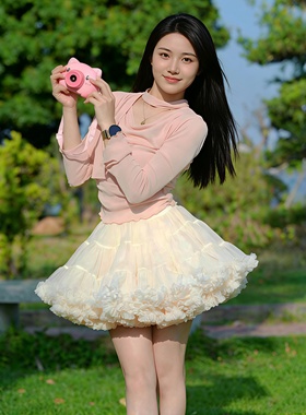 白色半身裙蓬蓬裙成人tutu裙春夏少女芭蕾风纱裙蛋糕短裙公主裙子