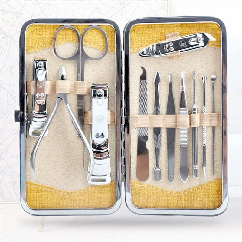 正品扬州三把刀美甲修甲工具精镀指甲剪指甲刀指甲钳12件家用套装