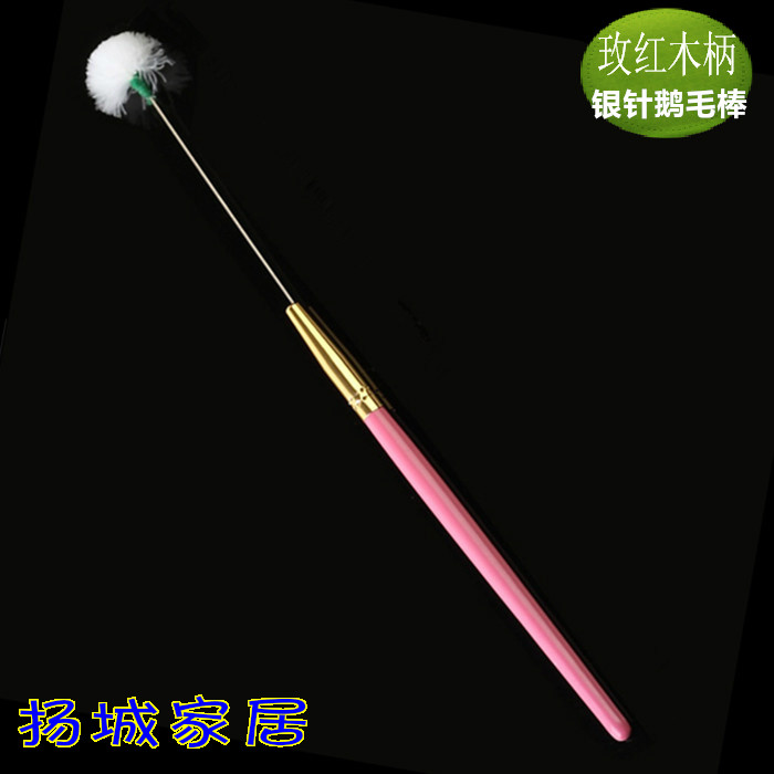 正品扬州采耳玫瑰红木柄银针鹅毛棒采耳工具耳勺掏耳朵工具单根