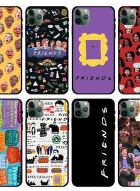 frieds美剧老友记适用苹果14promax手机壳iPhoneXR瑞秋莫妮卡菲比罗斯黑色软壳