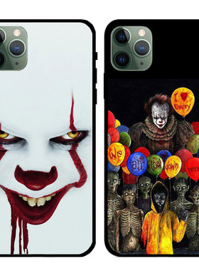 小丑回魂Stephen King's It气球恐怖电影周边适用苹果14promax手机壳iPhoneXR安卓黑色软壳男生