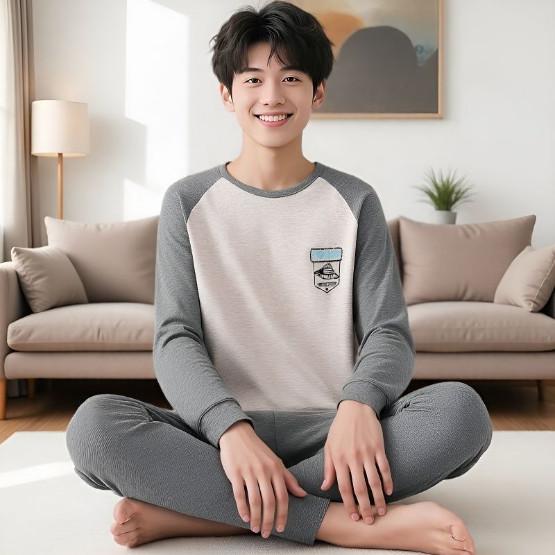 青少年纯棉套装男中大童