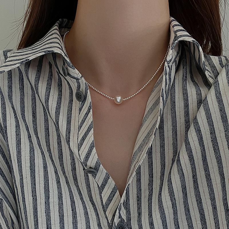 饰悟银饰珍珠女毛衣链项链轻奢