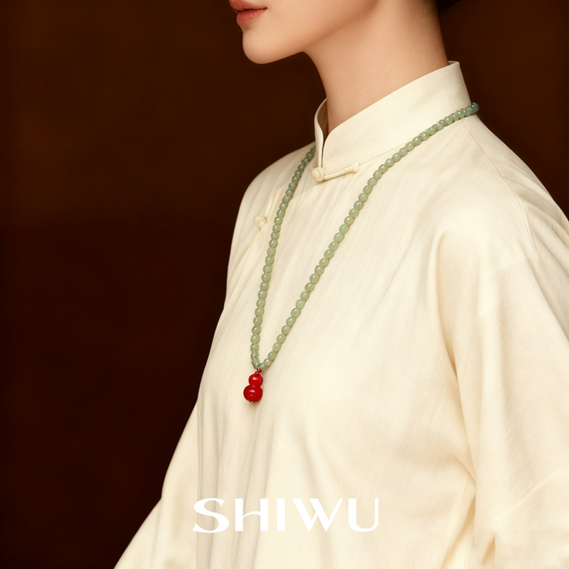 东陵玉红色葫芦项链杨幂董洁同款