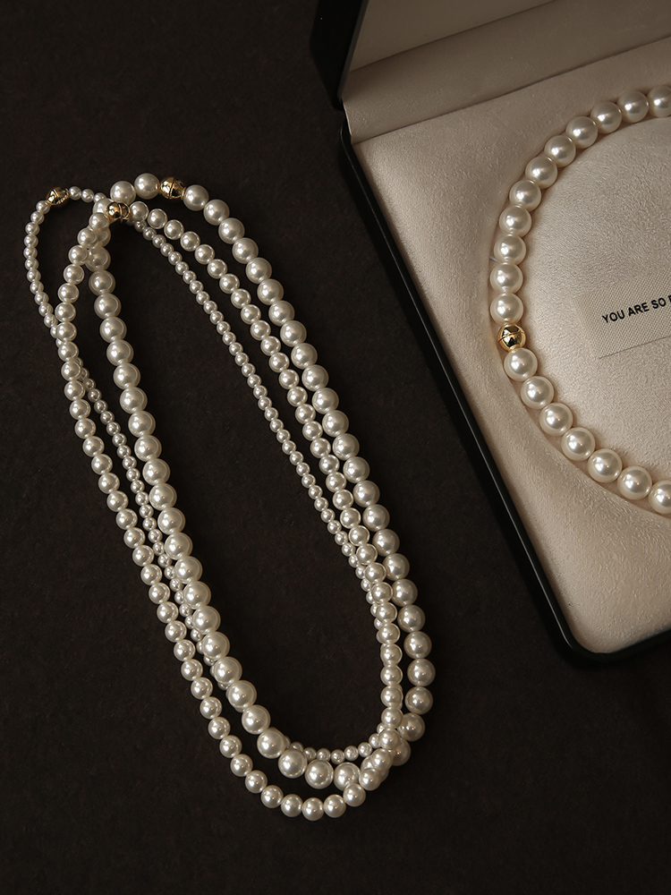 Authentic Shi family pearl necklace women's necklace accessories clavicle chain jewelry necklace women's 2024 new hot style