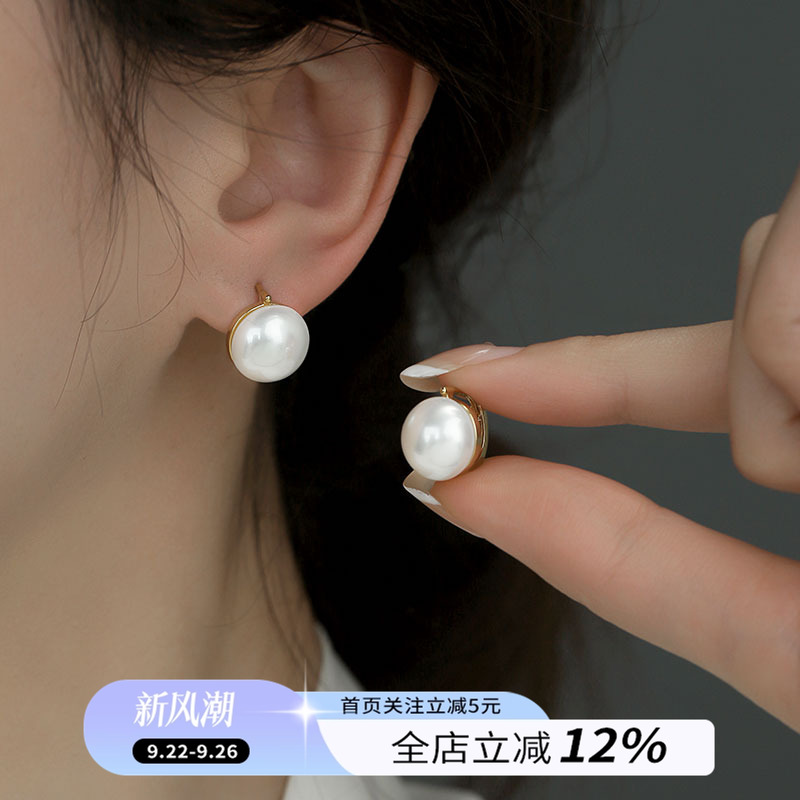 饰悟银饰轻奢小众气质珍珠耳饰女
