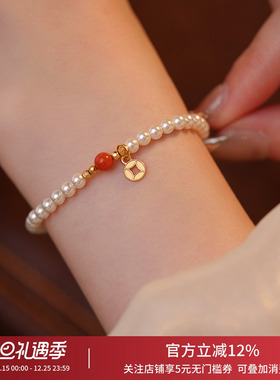 饰悟银饰女珍珠轻奢高级感手链