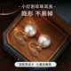 珍珠耳夹无耳洞女高级感珍珠耳环耳饰蚊香盘秋冬新年红色珍珠耳夹