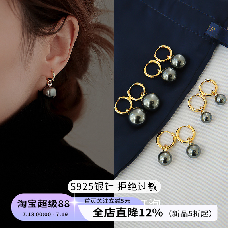 饰悟银饰气质纯银女两戴耳环