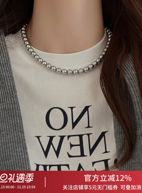 施家正品真多麻银灰灰色珍珠项链女轻奢小众颈链项链女款2025新款