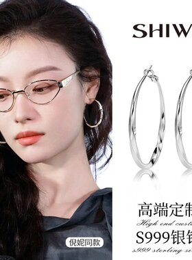 莫比乌斯耳圈纯银耳环2026新款