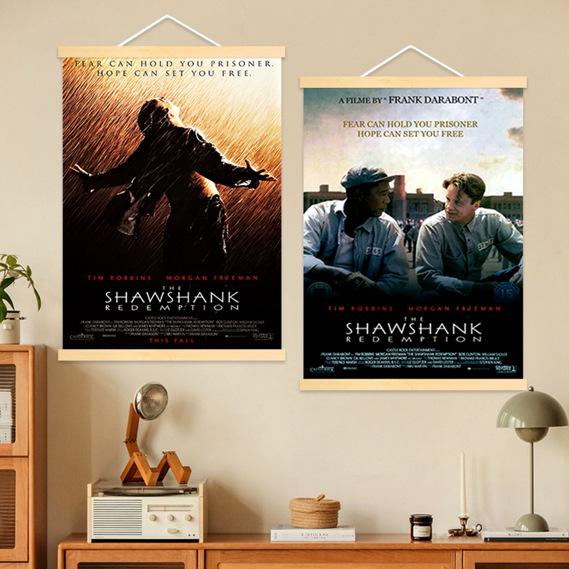 肖申克的救赎经典电影海报周边挂画卧室装饰壁画宿舍复古怀旧挂轴