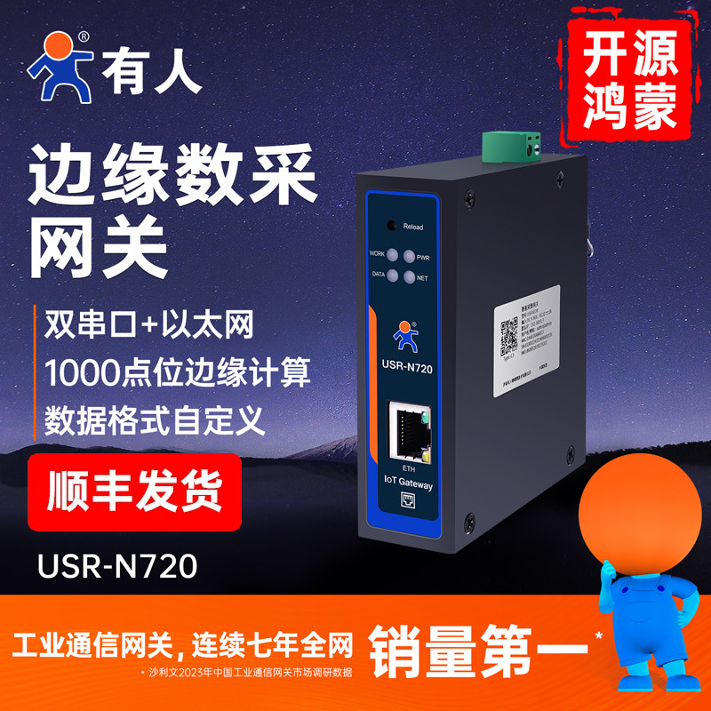 有人双串口服务器RS485转以太网