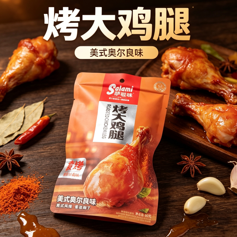 萨啦咪奥尔良味烤大鸡腿即食休闲零食办公室追剧美味小吃鸡腿