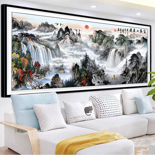 【加厚绣布】风景画大气江山如画富春山居图十字绣53色满绣有勾边