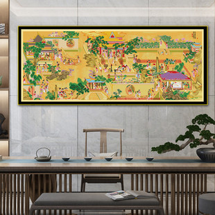 【加厚绣布】中国风刺绣古绢布汉宫春晓图十字绣35色满绣有勾边