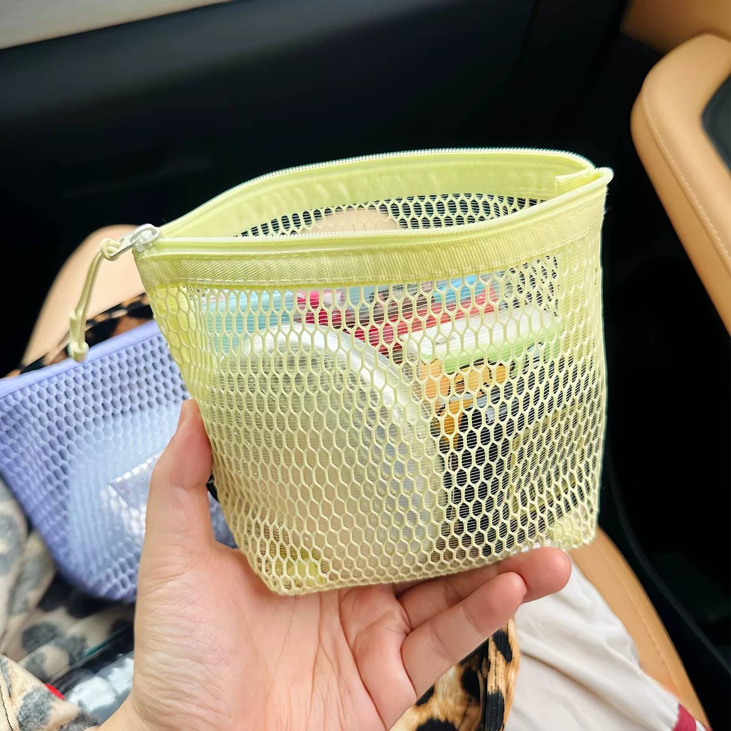 J人收纳|旅行随身包杂物网纱收纳袋可携式洗漱包轻便外出证件手拿