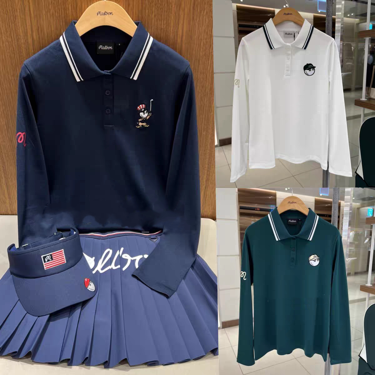 高尔夫服装女士长袖翻领针织衫