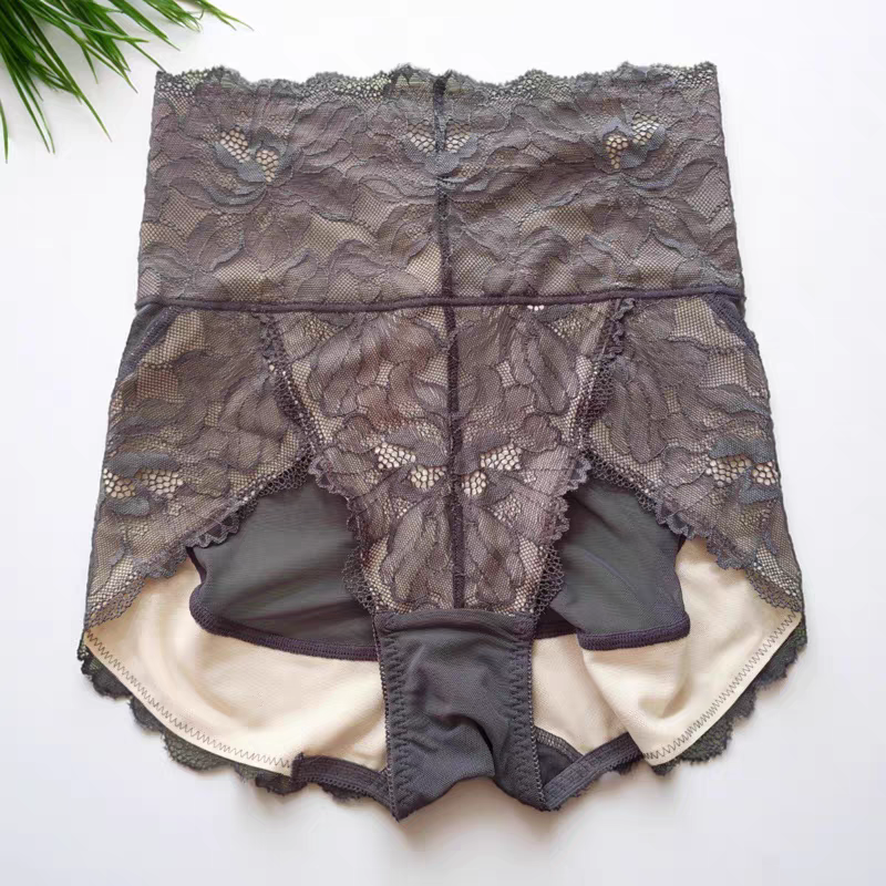 出口日本原单收腹裤女高腰内裤舒适透气蕾丝薄款包臀提臀塑身裤