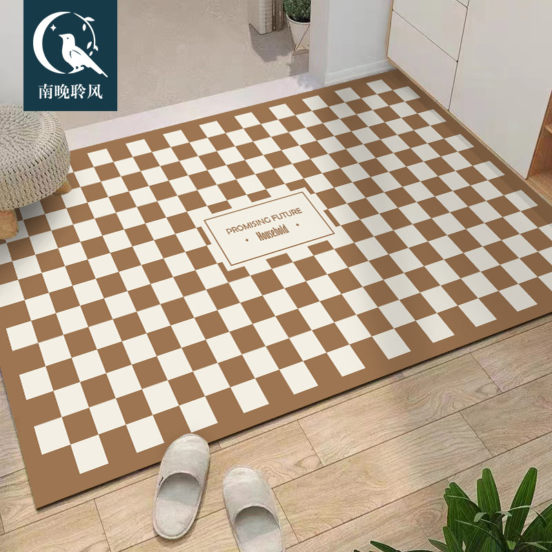 几何地垫pvc门口地毯家用入户门防滑脚垫可擦免洗皮革门垫玄关垫