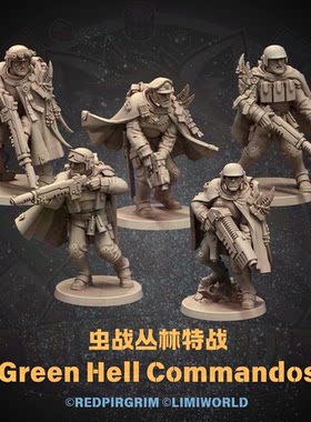 虫战老兵 丛林特战 Green Hell Commandos 桌游跑团锤树脂棋子