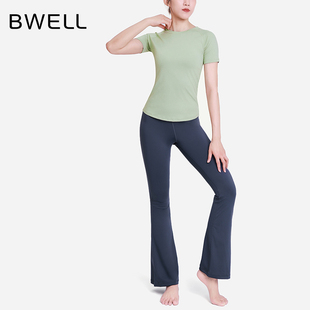 喇叭裤 BWY7637Z 短袖 BWELL瑜伽运动短长套装