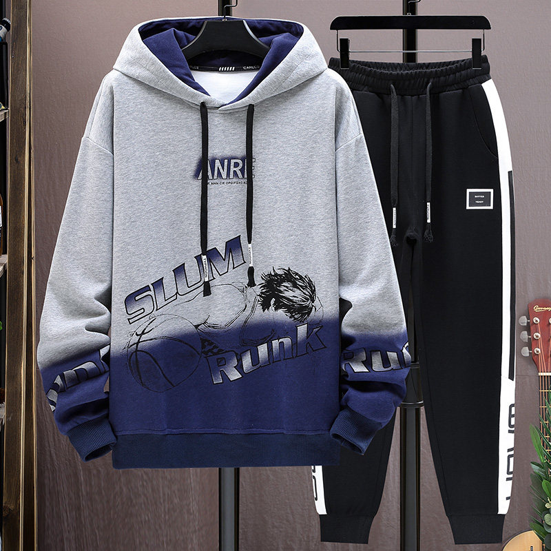 春秋季13青少年长袖卫衣12岁男孩初中学生14运动套装15大童男装16