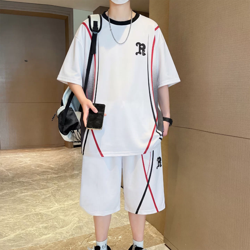 青少年冰丝速干短袖t恤男生夏装2026新款高初中生大童篮球服套装
