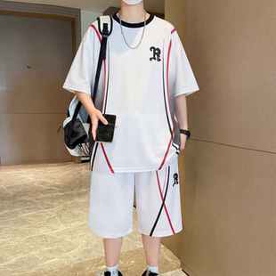 青少年冰丝速干短袖t恤男生夏装2026新款高初中生大童篮球服套装