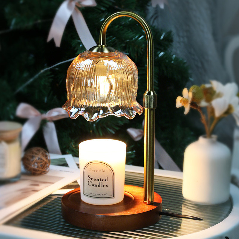 大理石融烛灯ins扩香礼品台灯无烟调温美式复古小夜灯香薰融蜡灯