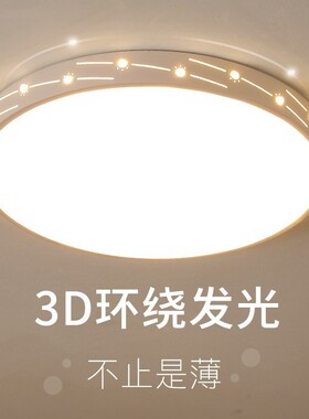 2025年新款主卧室灯LED吸顶灯简约现代大气圆形阳台客厅房间灯具