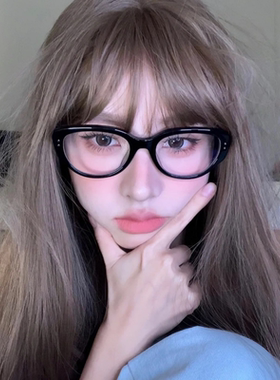 三角眼镜女复古黑框猫眼镜框素颜神器圆脸显瘦可配近视度数眼镜架