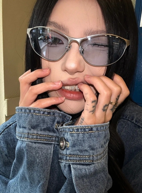 欧美老钱风未来科技感Y2K辣妹墨镜ins女高级感街拍百搭金属太阳镜