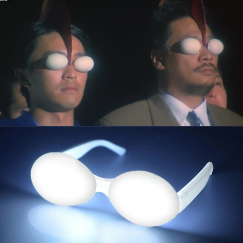 达叔同款咸蛋超人led发光眼镜