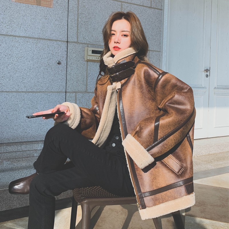 MAJEWINGS高级感羊羔毛加厚外套