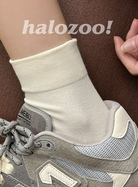 白色袜子女款短袜纯棉袜秋冬季