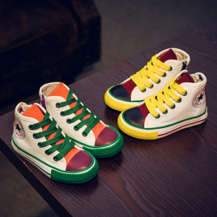 儿童帆布鞋男童鞋子2026春款新款宝宝布鞋女童板鞋透气高帮韩版潮