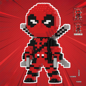 死侍乐积木高拼装 漫威超级英雄微小颗粒益智拼图儿童玩具男孩系列