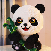 大号熊猫乐积木高拼装 高难度益智玩具男女孩 小颗粒立体拼图成人版