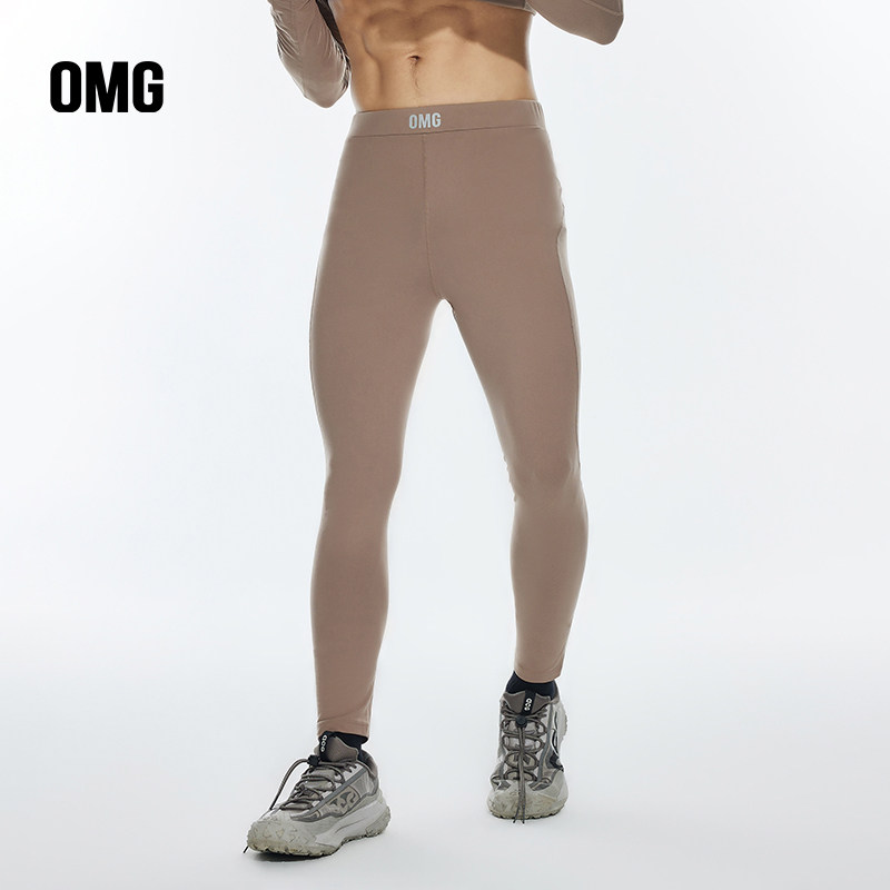 OMG运动 【绒感高弹力】紧身裤男打底裤运动紧身长裤健身裤子加绒