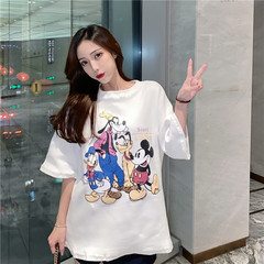 Korean cartoon Mickey print short sleeve T-shirt