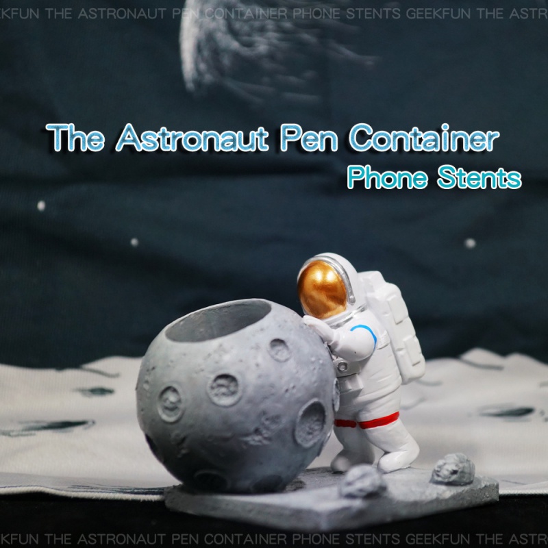 宇航员笔筒手机支架太空人工艺品