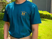 新品 发达时装 夏季 孔雀绿265G长绒棉复古原创三本针圆领男女T恤