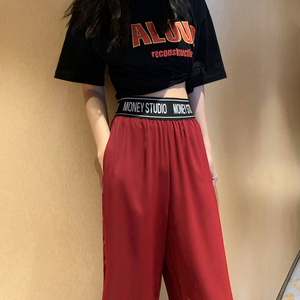 2019新款冰丝坠感阔腿裤