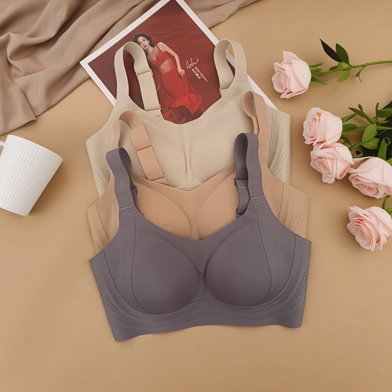 都市丽人女士内衣LBC66N无痕聚拢大胸显小光面四排扣背心式文胸