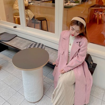 知更鸟自制 小个子H版型正肩骆马绒羊毛双面呢手工大衣毛呢外套