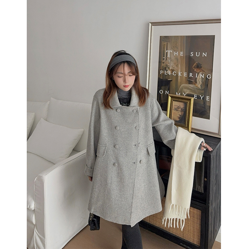 知更鸟昂酱小个子毛呢大衣