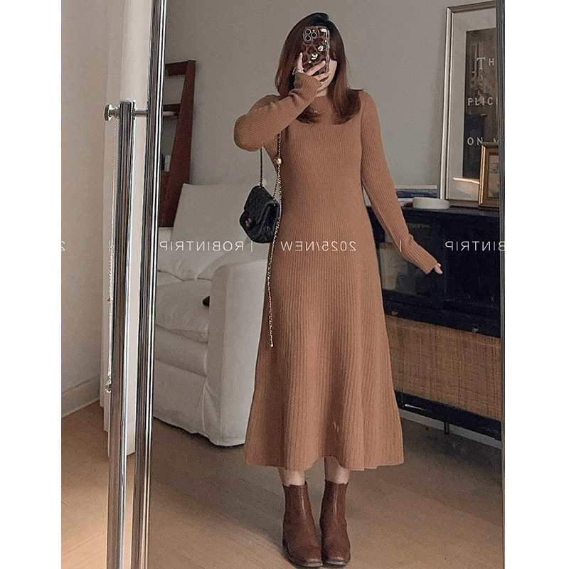 知更鸟昂酱小个子羊毛针织连衣裙