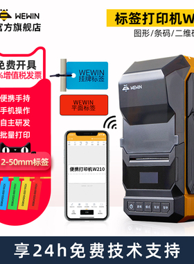 wewin伟文P50/P51/W210品胜热转印线缆标签打印机手持小型便携式设备网线标签机网络布线工程机通信机房打标