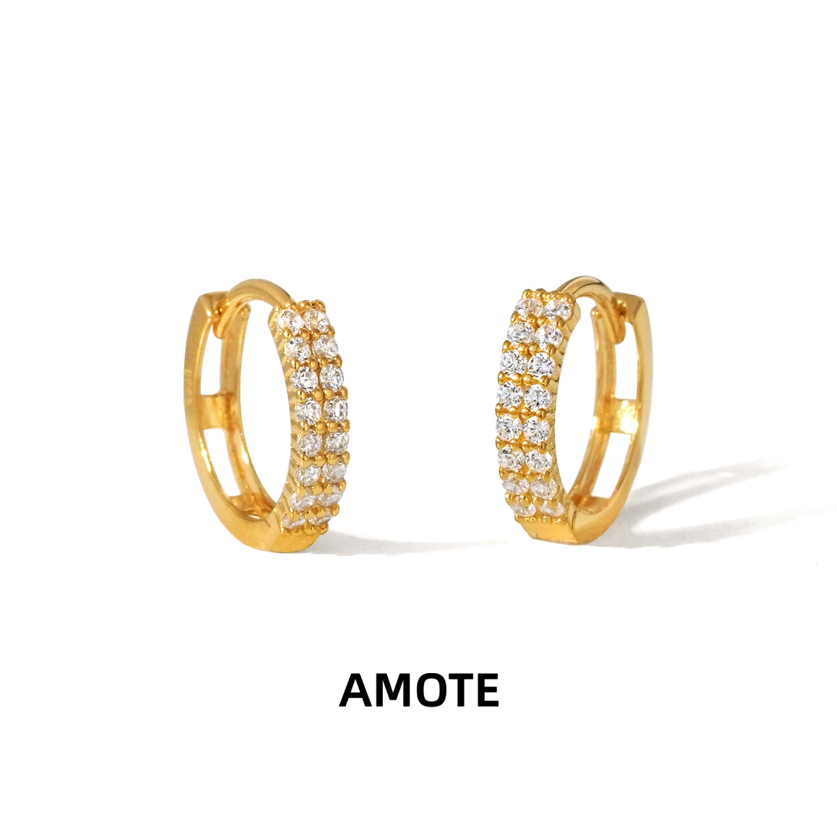 AMOTE双排钻S925银耳圈轻奢高级